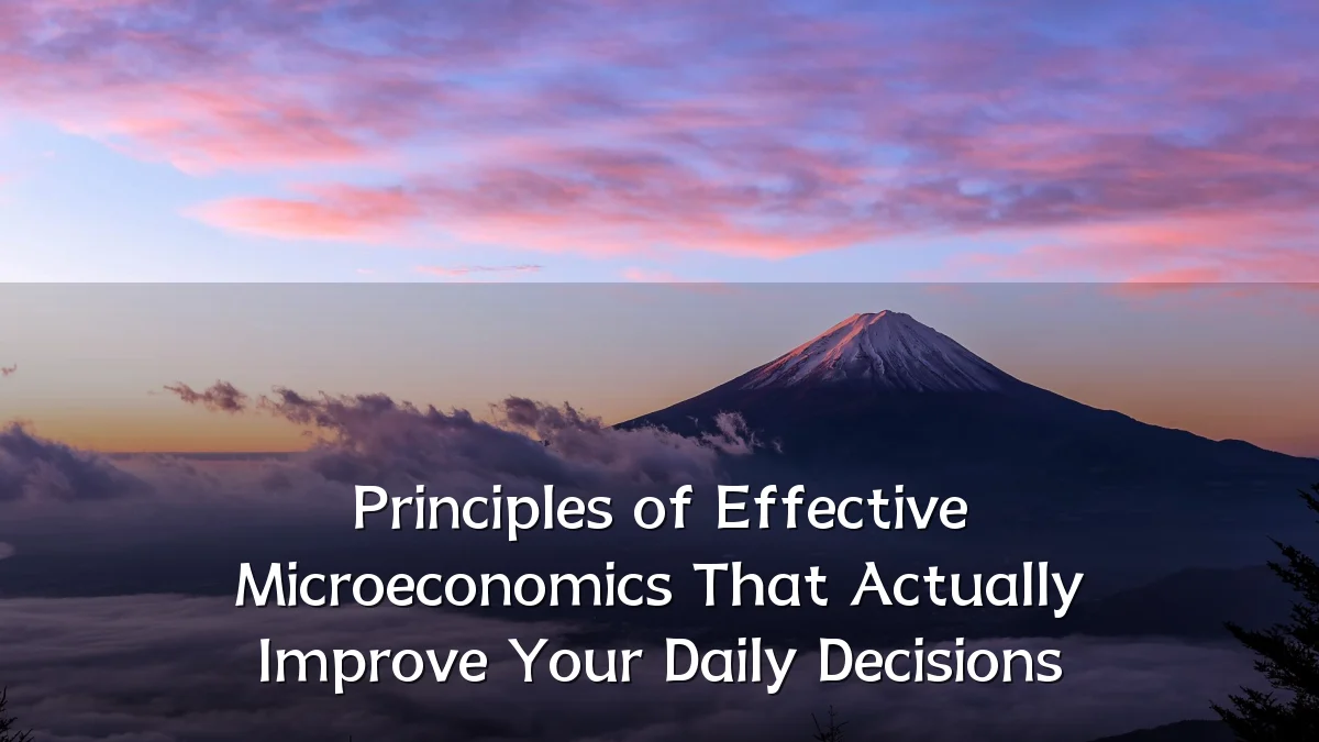 Principles of Effective Microeconomics That Actually Improve Your Daily Decisions