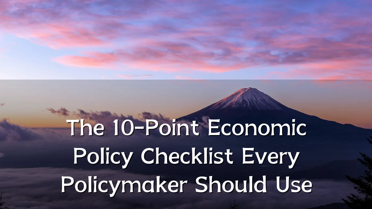 The 10-Point Economic Policy Checklist Every Policymaker Should Use