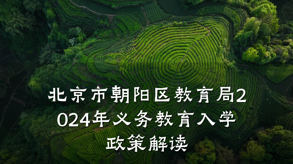 北京市朝阳区教育局2024年义务教育入学政策解读
